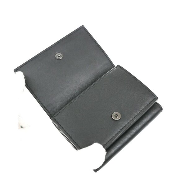 BOTTEGA VENETA INTRECCIATO Trifold Compact Wallet Leather Black Italy - Picture 11 of 13